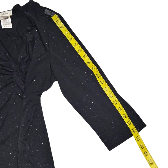 Laura Elegant Black Sparkly Top XL - Picture 3 of 6